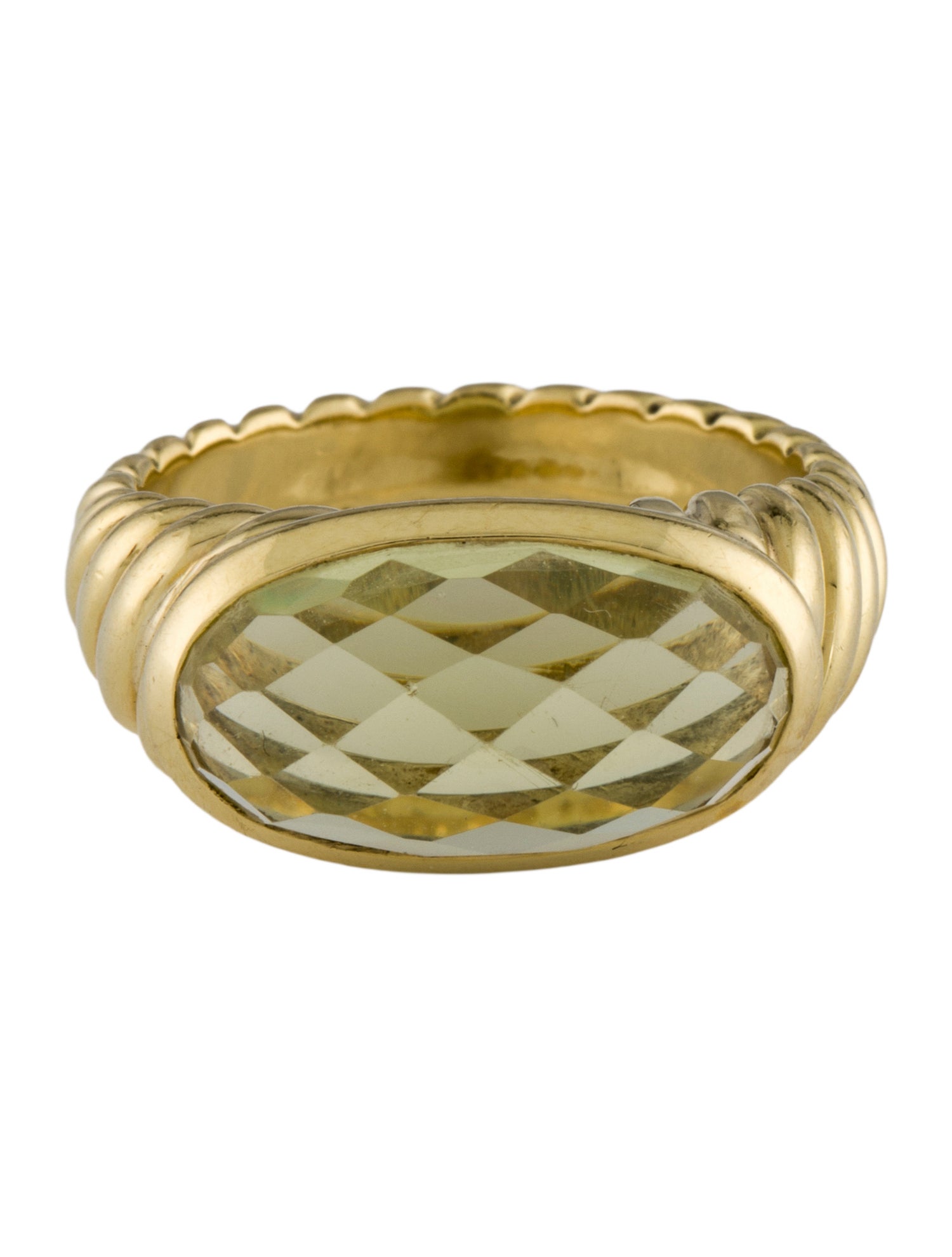 David Yurman 18K Quartz Cable Ring